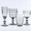 press drinking glass/Wine goblet,Hiball,DOF, Champagne flute color glass in smocky with Panel patern