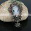 Popular christmas cabochon setting brooch crown rhinestone brooch