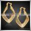 Two-tone Rhombus Fashion Jewelry Brass 3-line Charm Huggies Hoop Earring