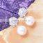 Fashion big pearl earring with zircon flower shape sterling silver jewelry in yiwu