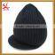 Custom Acrylic Knitted Hat Wholesale Winter Beanies Hats With Brim Acrylic Knitted Visor Beanie