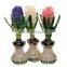 Cheap price transparent & colored decorative hyacinth glass vase