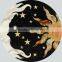 Public bathroom floor designs natural marble black waterjet star pattern