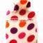 BS coral fleece hot water bag cover little dots with ponpoms