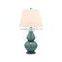 Factory wholesale bottle shape gallery cemaric bank table lamp for hotel design with fabric shade