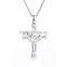 925 Sterling Silver Dancing Stone Gemstone Cross Pendant Jewelry SPG893W
