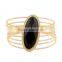 Gold Bohemian Bracelet For Women Summer Style Wire Resin Turquoise Stone Wide Bracelet Bangle Wristband