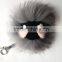 Factory Cute Style High Quality Real Fox Fur Monster Doll Keychain Charm for bag