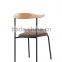 real wood back and PU seat with powder coated legs dining chair, new design dining chair DC9008