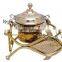 Brass Plated Chafing Dish | Fancy Chafing Dish for Sale | Modern Chafing Dish for Decor | Best Finish Chafing Dish