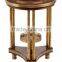 Vintage Style Natural Wood Carved Coffee Table With Seashell Mosaic Crafts Handmade Marquetry Living Room Round Side Table
