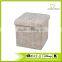 Ployester Linen Collapsible Storage Ottoman With Cover