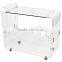 Factory wholesale acrylic lucite juice bar cart with wheels