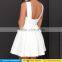 2016 sleeveless halter swing skater ladies white graduation evening party dresses in guangzhou