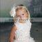 white flowers high neck gown kids party wear dresses for girls