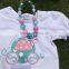 hot sell Girls Clothing Sets Kids Clothes Suit Children Short Sleeve ruffle boutique set with matching necklace and headband