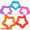 Non Toxic Colorful Open Star Shape Baby Necklace Pandent Teething Ring