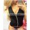Western Fashion Tight Front Zipper Sexy Ladies Tops