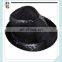 Ladies Burlesque Fancy Dress Party Black Sequin Fedora Hats HPC-0242