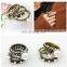 Set Of 3 Gold Plating Flower Cyrstal Alloy Pearl Rings