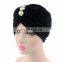 Pearl Diamond Corduroy Hood Muslim Indian Hat Velvet Turban