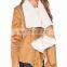 New trendy suede fake fur coat women