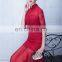 Modern New Design High Neck 1/2 Sleeve Red Beaded Sheath Bow Elegant Buttons Lace Beaded Evening Dress