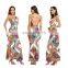 2017 new design long maxi dress digital pattern tradition print sexy dashiki dress for africa women