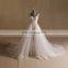 Stunning Designe Sleeveless Lace Beaded A-line Wedding Dress With Chapel Train