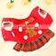 Pet dog Christmas clothes Gingerbread plaid skirt gift