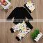 2020 Autumn Baby Sets Printed Letter Halloween Ghost Bodysuits and Pants Hat