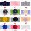 Baby Girl nylon headband Soft Solid Kids flower Hair bands with pearl 12Colors