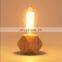 Tonghua Vintage Wood Filament Light with Bulb Holder E26 E27 Retro Bedroom Table Lamp