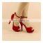 Cheap price ladies high quality platform high heeled sandals with ankle strap peep toe heel shoes