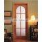 Residential wood glass door grill design solid wood door