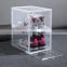 12 PACK Clear magnetic shoes display Drop Front shoe racks side open Transparent stackable storage shoe rack box