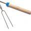 Professional Telescopic BBQ Fork Marshmallow Roasting Sticks Barbecue Forks with Wooden handle