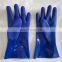 Blue Rough Coated Oil and Chemical Resistant Supported PVC Gauntlets