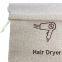 Off-the-shelf beige linen hair dryer storage bag Dust-proof bag Hotel general purpose hair dryer flannel bag drawstring bag