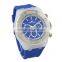 FT1318_BL 3 eyes PC Translucent Case Silicone Strap japan movt quartz Logo watches