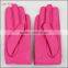 ladies cheap PU leather hand gloves rose with roses
