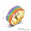 hot sale titanium steel ring rainbow color gold plated