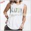 Custom 100% Cotton Plain Workout Yoga Wear Women Low Cut Sleeveless Loose Yoga Tank Top