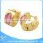 Wholesale big shiny stone earrings, fashion gold plated earrings, women fashion jewelry