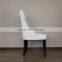 Exquisite Wood Frame White Buttoned Tufted Upholstery Dining Chair