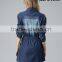 EUROPEAN NEWEST POPULAR DESIGN POLO NECK DENIM LADIES/WOMEN'S DRESSES