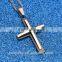 Men Cool Black Silver Stainless Steel Cross Pendant Chain Necklace