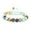 Wholesale 10mm 7.5 Inch Chrysoprase Agate Gemstone Adjustable Wire Bangle Bracelet (Jewelry Box is not Included)