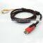Red&Black nylon braided 1.5m/5ft m/m HDMI to 3RCA converter line with high data transfer speed