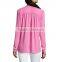 Pink Crepe V-neck Lady Blouse